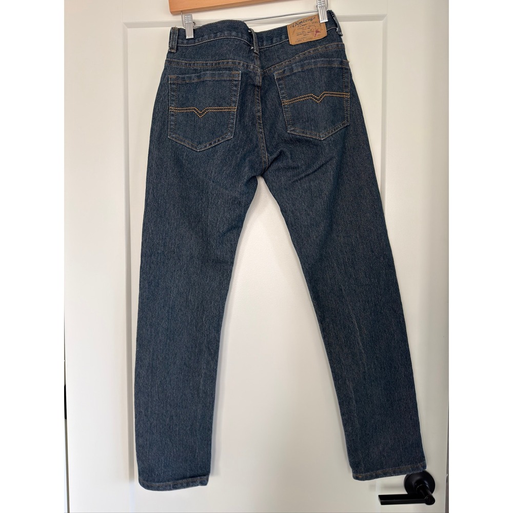 Vintage Genes Slim Fit Jeans Mens 28x30 Dark Wash Blue Denim Pants 1656